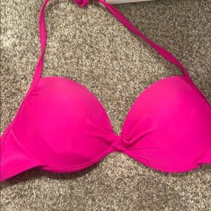 bright pink bathing suit top